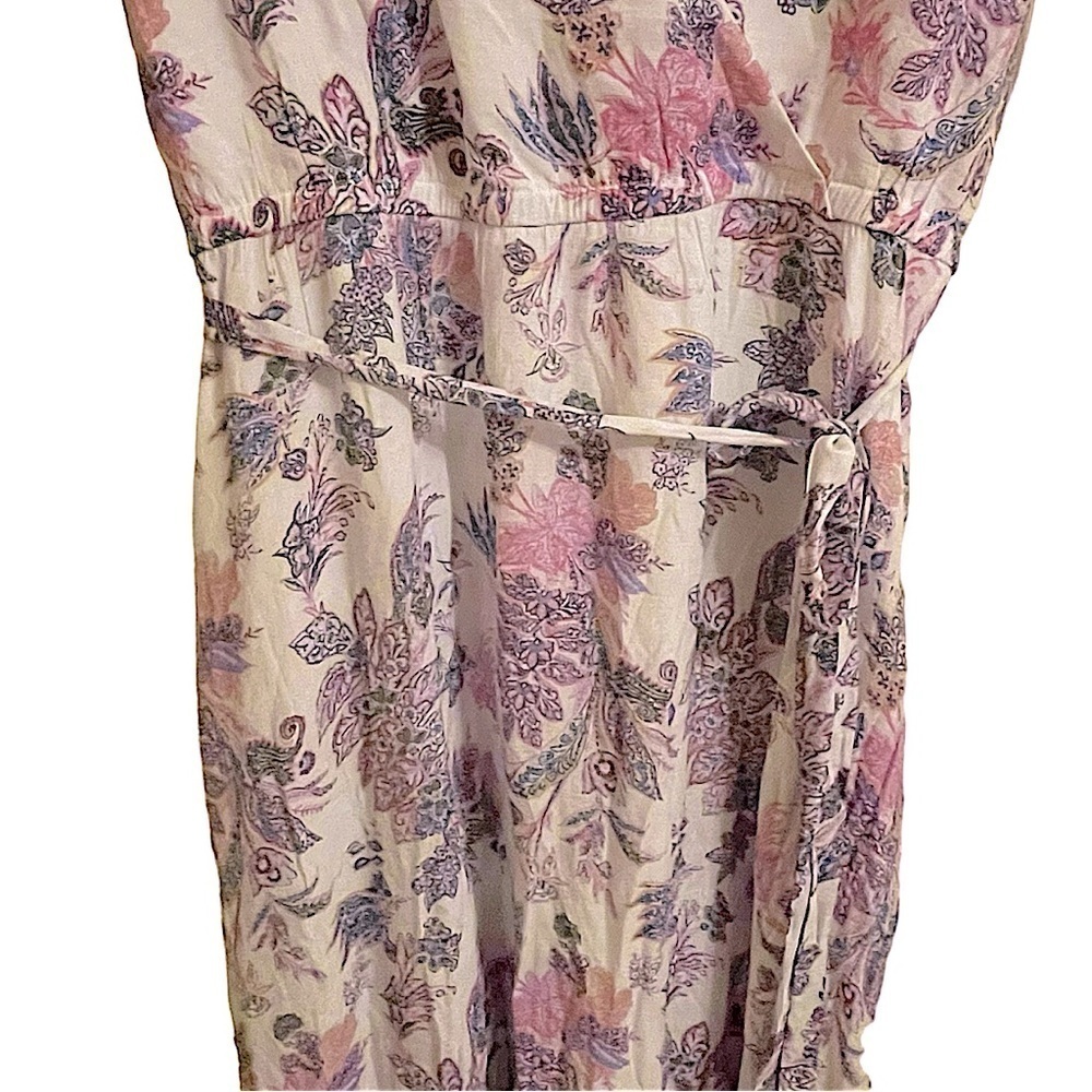 NWT Lane Bryant Cap Flutter Sleeve Surplice Tiered Print Maxi Dress Size 22 - Picture 8 of 13